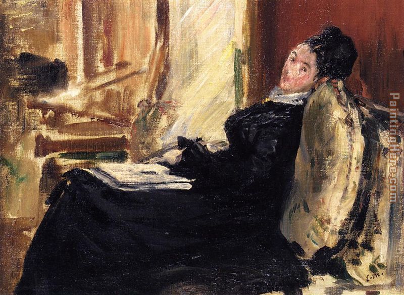 Young Woman with Book painting - Edouard Manet Young Woman with Book art painting
